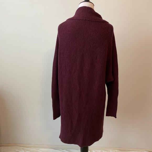Leith Dolman Sleeve Long Cardigan Burgundy NWT - Picture 4 of 9